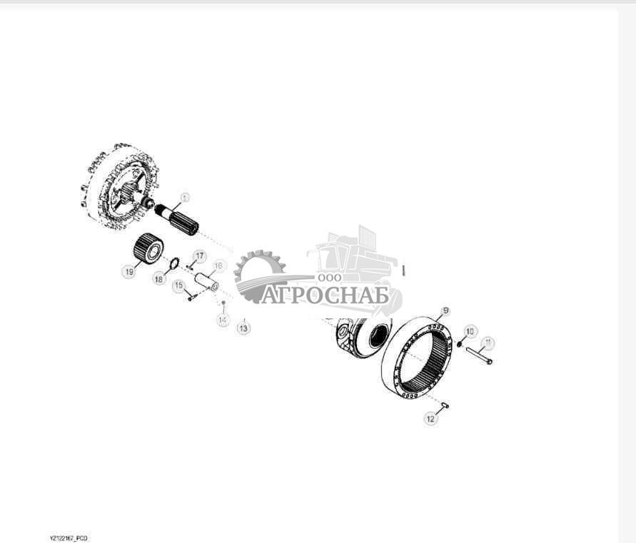 YZ122167 Планетарная передача в сборе 